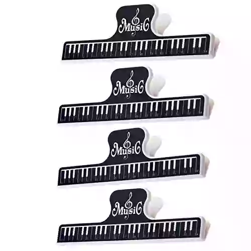 WOGOD Music Book Clip Music Page Holder - Book Page Holde L Size (Black)