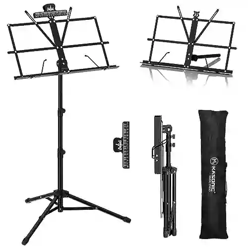 Music Stand, Kasonic 2 in 1 Dual-Use Folding Sheet Music Stand & Desktop Book Stand