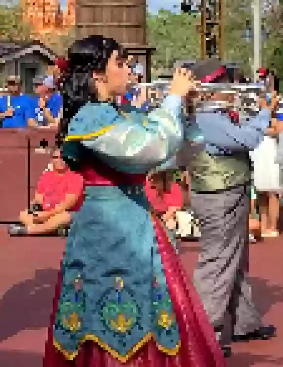 Women Holding a trumpet